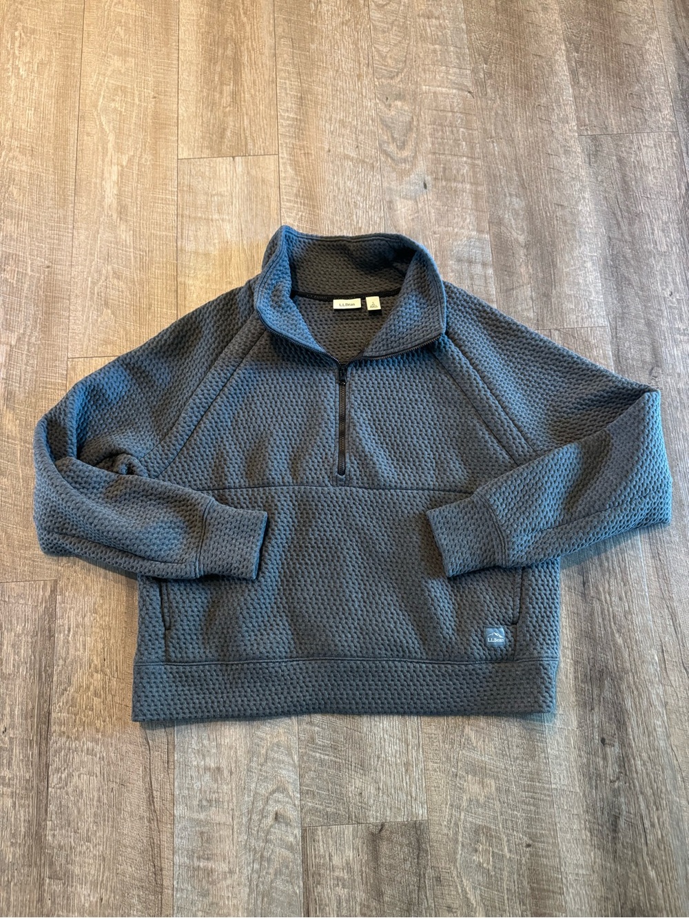 L.L. Bean Women’s Ridgeknit Half-Zip Sweater - Charcoal Gray